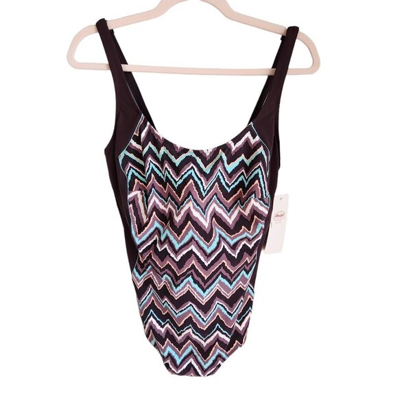 Anita Active Swimsuit Brown 14 F Cup Women's One Piece Bathing Suit Zelda - Picture 1 of 10
